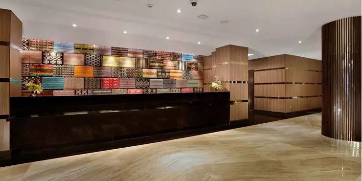 Modern stylish lobby with traditional touch of timor batik in kupang