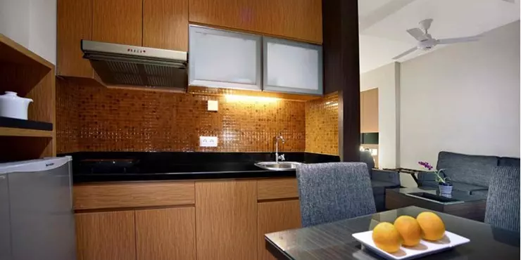 Our Executive Family room offer you to cook in your own kitchenette.