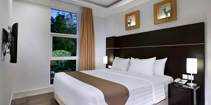 All of our Condotel One Bedroom are well equipped with a modern pantry with microwave and refrigerator, a dining area, a separate bedroom, and a separate glass tiled shower.