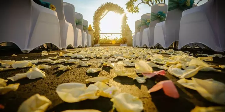 sunset wedding venue in kuta bali