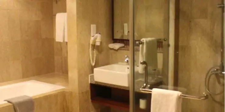 Modern room for VIP guest with classic design and adjoined living area in manado